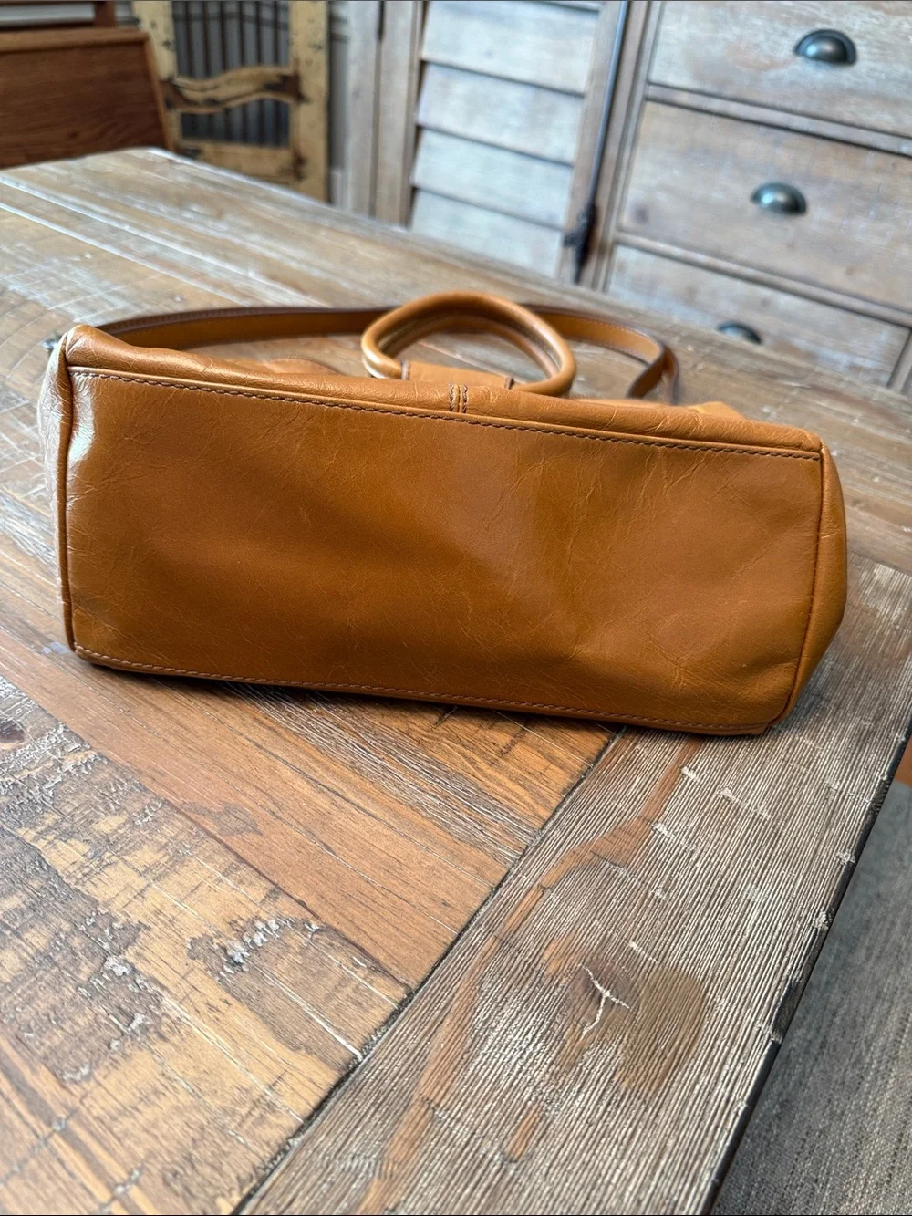 HOBO Rich Camel Color Leather Hobo Satchel
